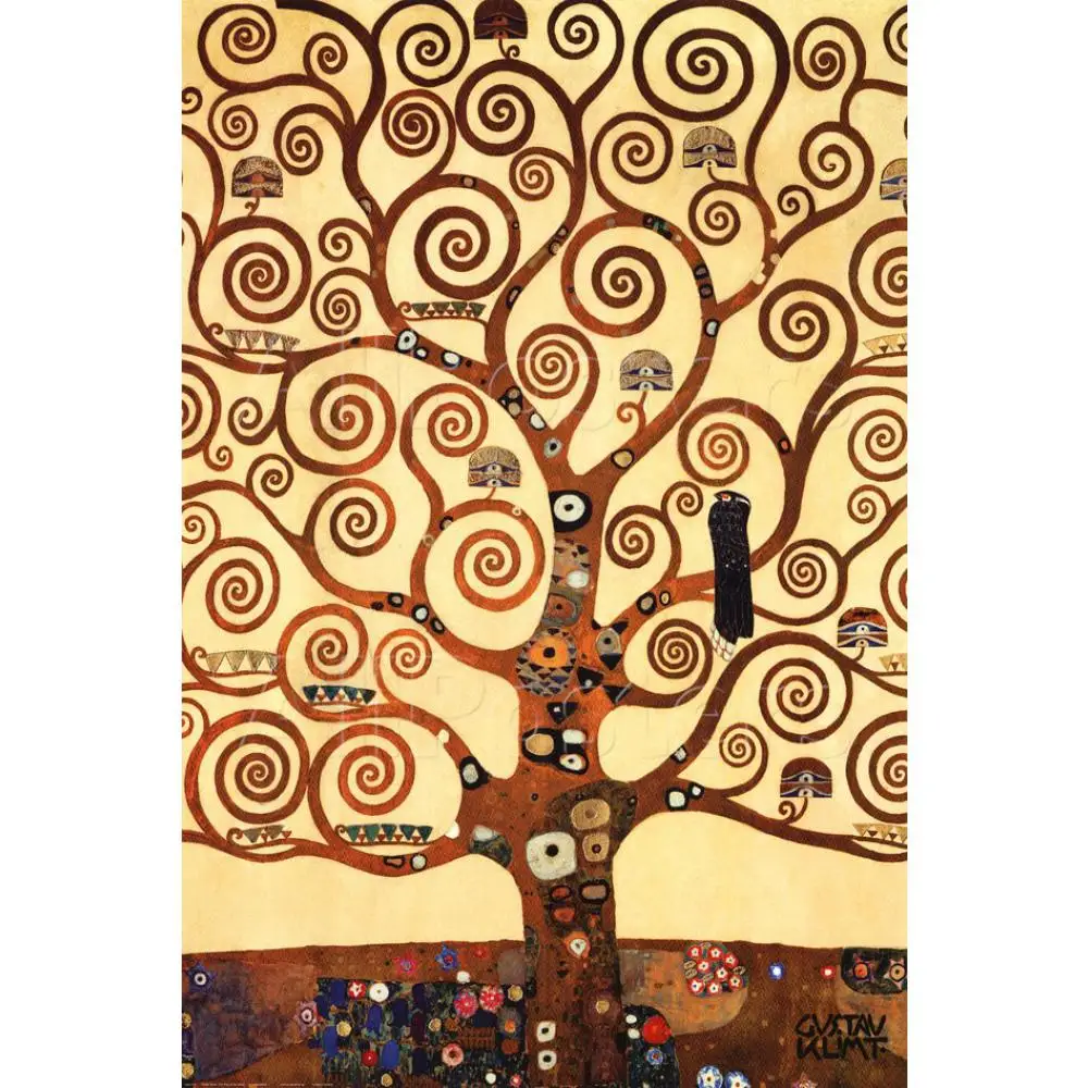 

Landscapes Canvas Art The Tree of Life Handmade Gustav Klimt Oil Painting Modern Famous Artwork Bathroom Decor High Quality