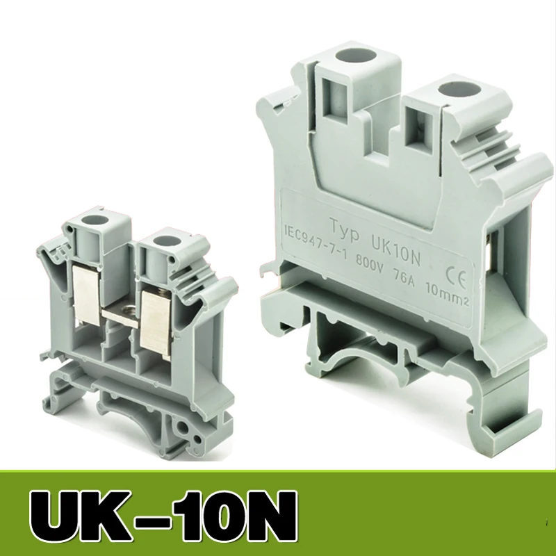 UK10N UK Series DIN Rail Screw Clamp Terminal Blocks 800V 76A IEC