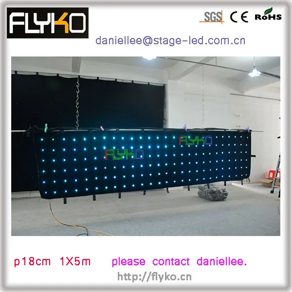 

Free shipping design size 1m *5m P180MM curtain screen video display on China market