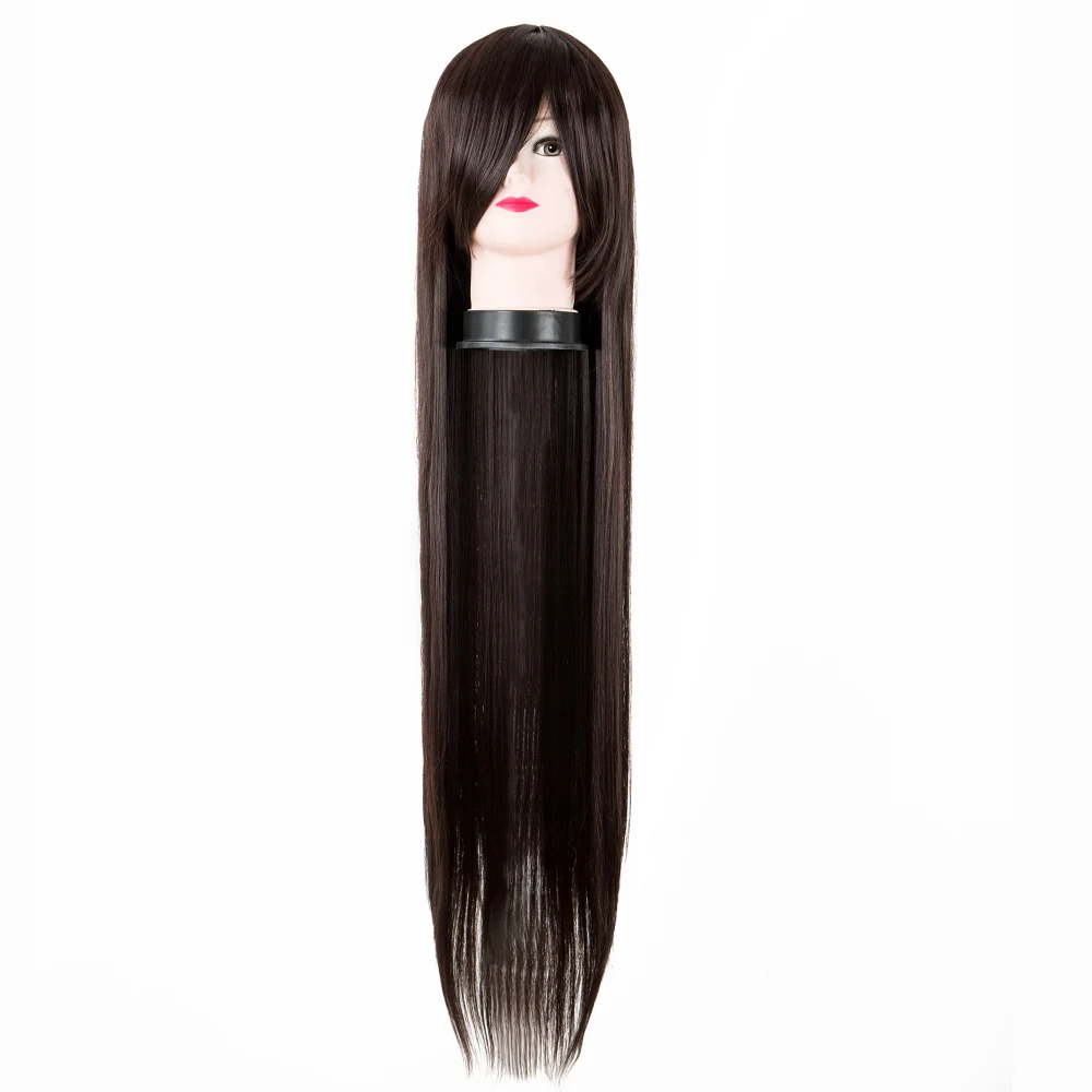 Cosplay Wig Fei-Menunjukkan Sintetis Tahan Panas 100 CM/40 Inches Panjang Lurus Auburn Rambut Halloween Karnaval Kostum sopak