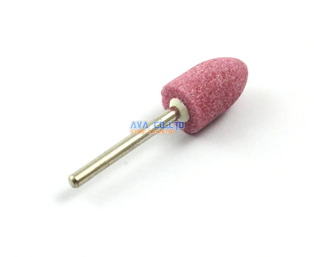 20 Pieces 12x20mm Bullet Mounted Point Pink Aluminum Oxide Abrasive Grinding Stone Bit 3mm Shank