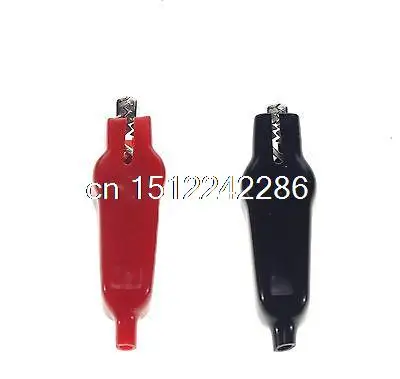 4pcs Red Balck Plastic Cover Metal Alligator Clips Clamps 80mm Length