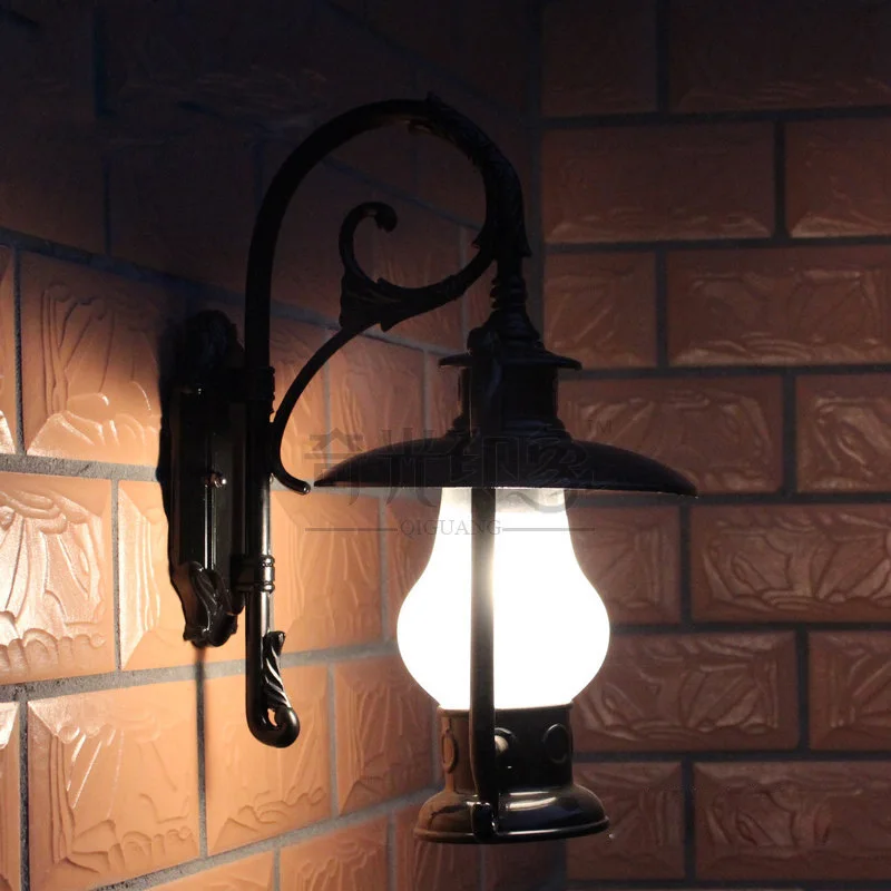 Outdoor waterproof Corridor Wall Lamp Vintage Villa European kerosene Bottle Landscape Hallway Door Bedroom Bedside Wall Sconces