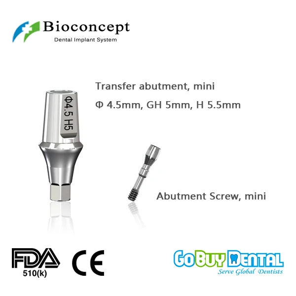 

Bioconcept Hexagon Mini transfer abutment φ4.5mm, gingival height 5mm, height 5.5mm(331050)