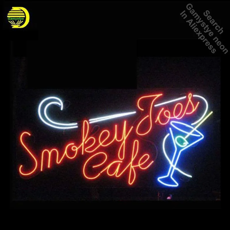 

Smokey Cafe Neon Signs Signage Board Neon Bulbs Real GlassTube Handcrafted Restaurant Light Signs lamp Arts personalized neon