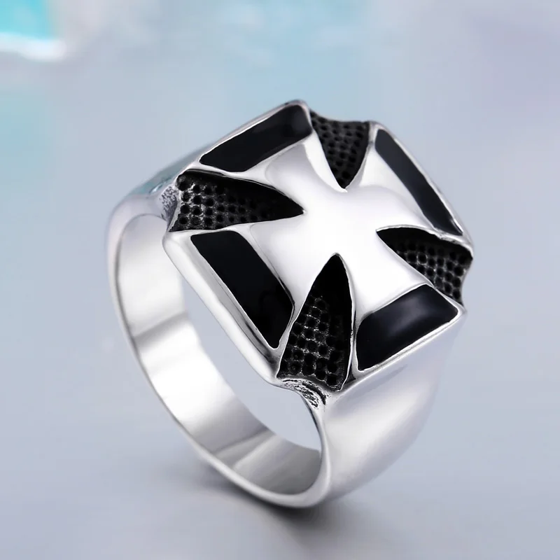 Punk Cruz Único Varón de Moda Estupendo de La Calidad del Hombre Fresco de Alta Pulido Anillo de La Personalidad Para El Muchacho BR8-188