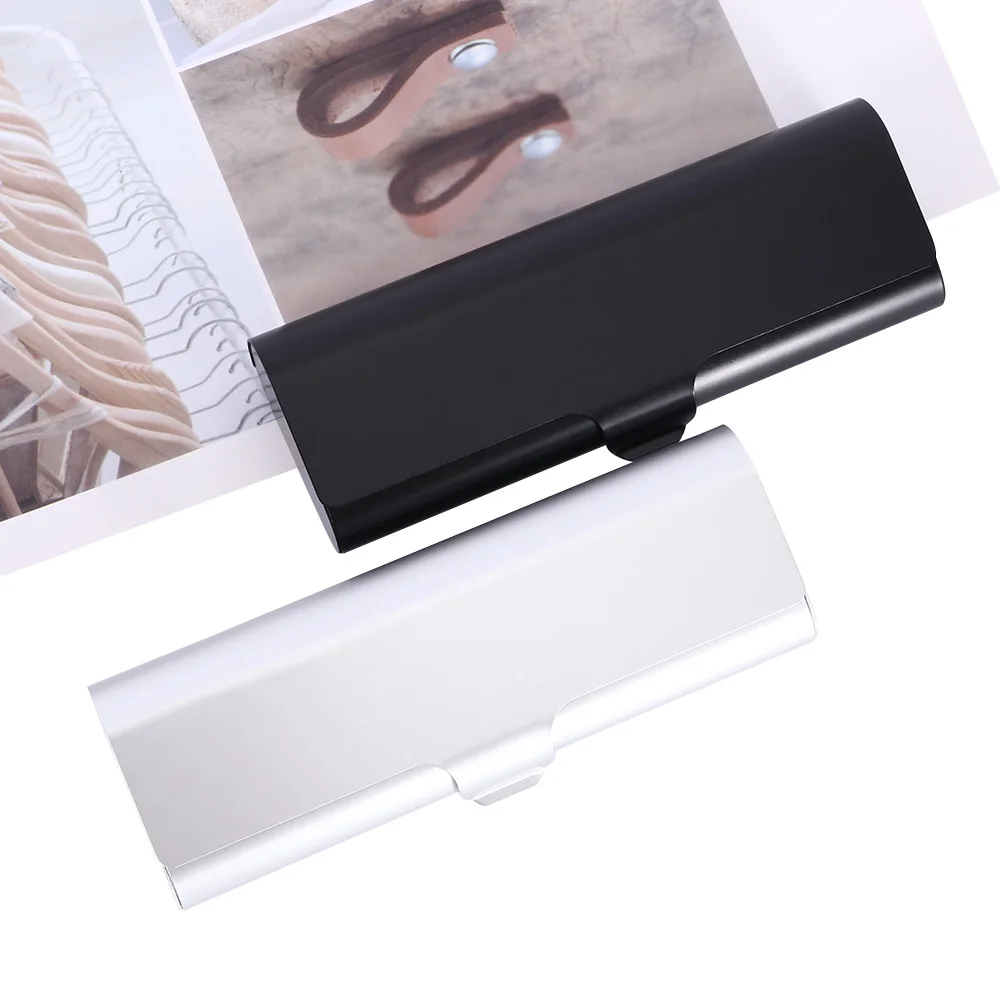 1Pcs Slim Matte Hard Metal/Plastic Spectacles Glasses Protection Black Silver Eyeglasses Case Travel Portable Holder Box Gifts