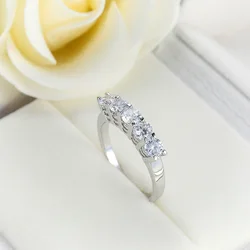 New Silver Color Wedding Ring Rose Gold Color CZ Zircon Vintage Engagement Simple Rings For Women Jewelry Bagues Pour Femme