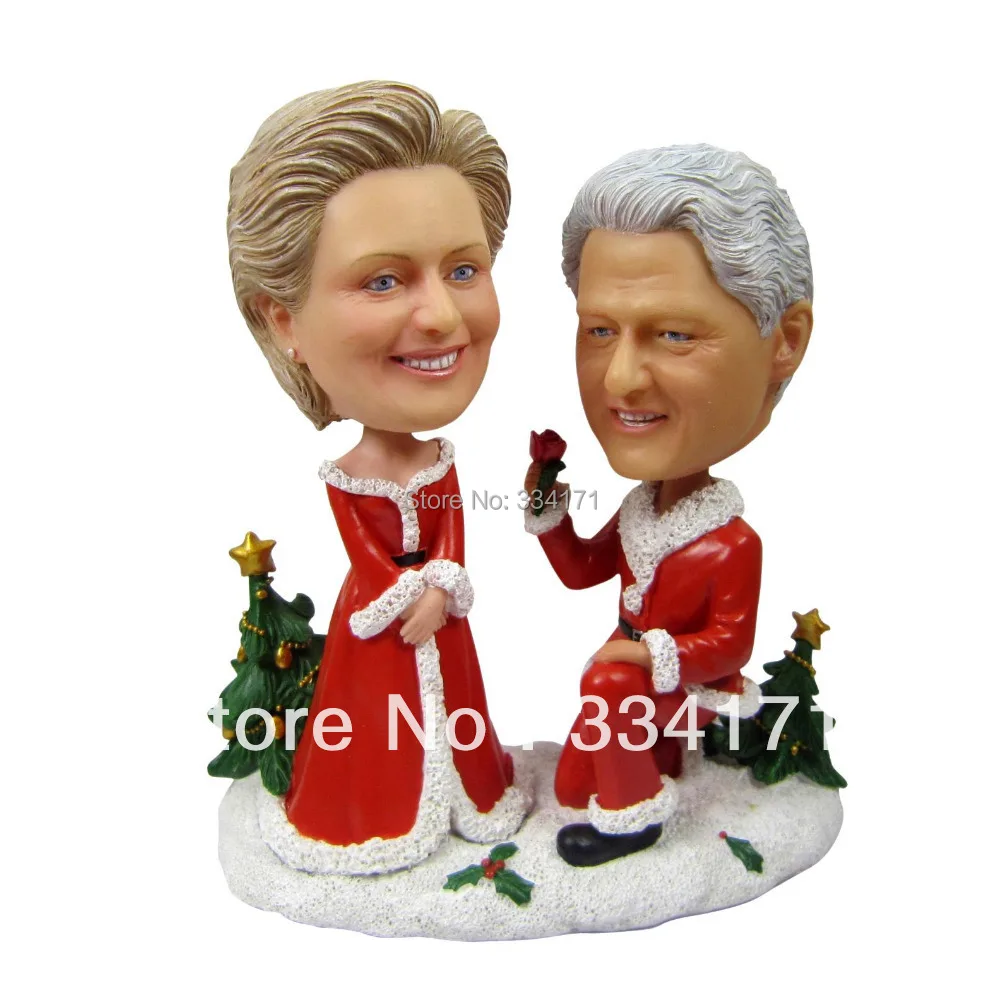 Personalized bobblehead doll marry me on Christmas wedding gift wedding decoration fixed polyresin body + polyresin head