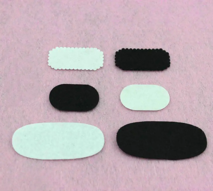 Set von 300 stücke weiß und schwarz filz pads Mix stil Oval für haar clips, fühlte applique, nicht-woven pad, schnäppchen für Groß