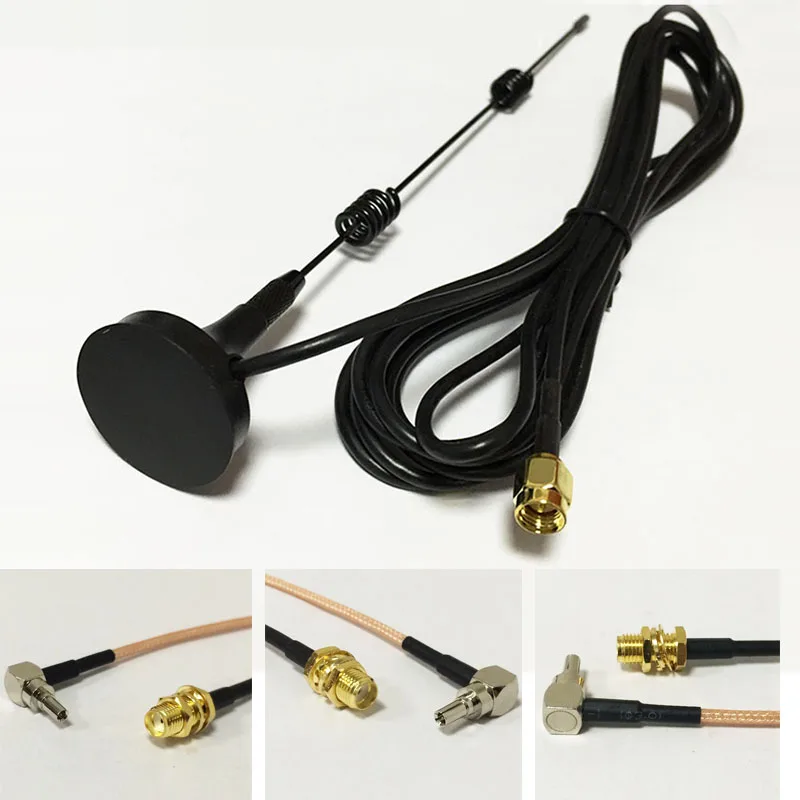 

868MHZ/915MHZ/GSM antenna small sucker 7dbi aerial 3meters SMA male+SMA Female Bulkhead Connector Switch CRC9 Male RG316 cable