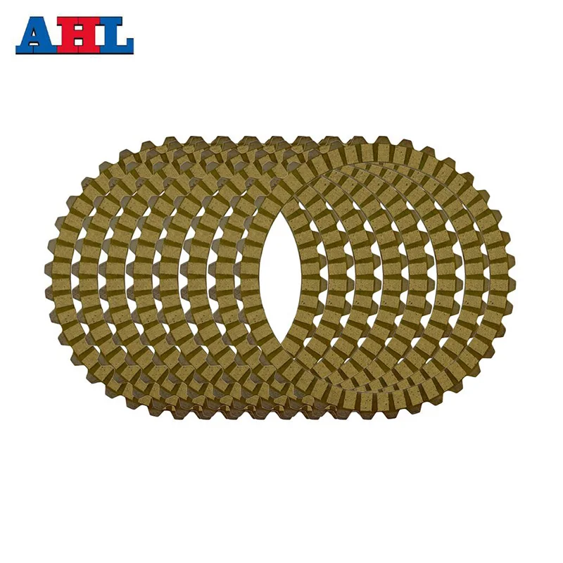 AHL Motorcycle Yellow Clutch Plates & Steel Friction Plate For Harley XL883 2004-2008 XL1200 1200X48 SPORTSTER 1991-2011 XL 883