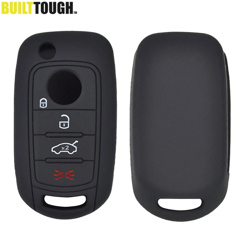 Silicone Key Case Cover For Fiat cronos Egea 500X Toro Tipo For Dodge Neon Keyless Fob Shell Skin Key Chain Holder Protector