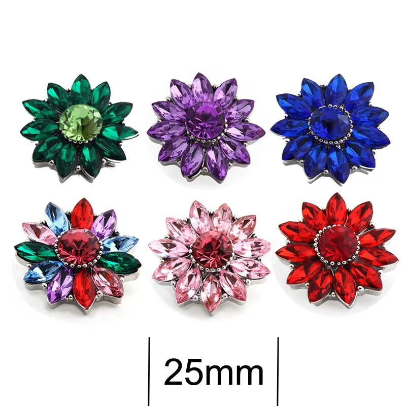 Hurtownie 020 3D 18mm 20mm rhinestone zatrzask metalowy przycisk do bransoletki naszyjnik biżuteria dla kobiet moda akcesoria