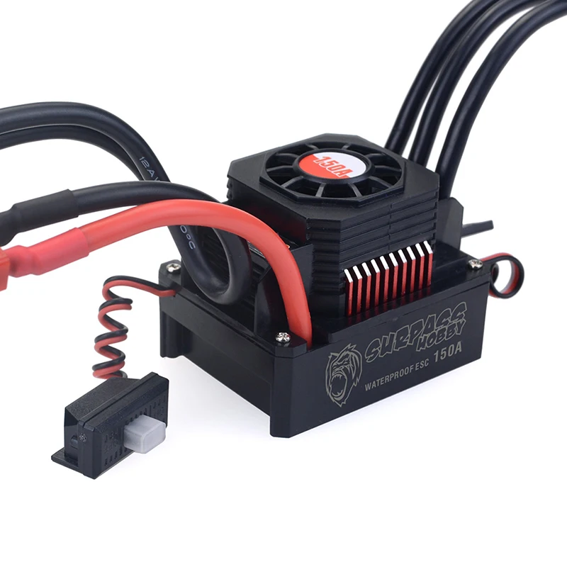 

SURPASS HOBBY KK 150A ESC Brushless Waterproof Electric Speed Controller for 1/8 RC Car 4076 4068 Brushless Motor Power