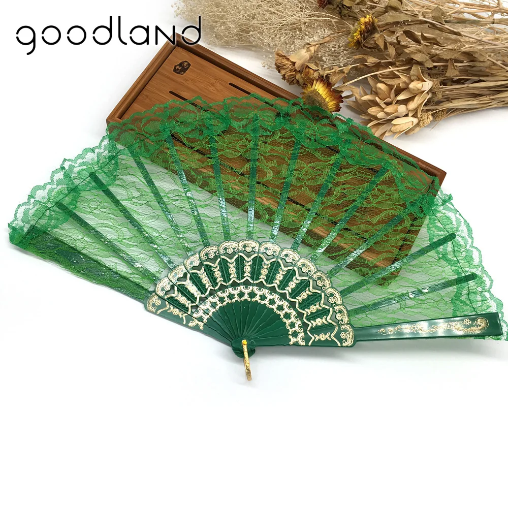 Wholesale Free Shipping 50pcs Spanish Hand Fan Flower Lace Fan Hand Fan Folding Dancing Props Decoracion Fiestas Party favors