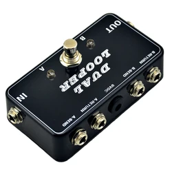 Interruptor de guitarra feito à mão, 2 loop, verdadeiro desvio, preto, looper, a/b, acessórios de guitarra