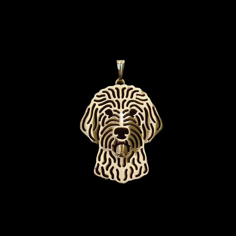 أزياء معدنية Goldendoodle على شكل قلادة