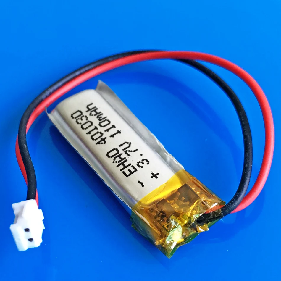 3.7V 110mAh 401030 JST 1.5mm lithium li-polymer ion rechargeable battery for MP3 MP4 GPS bluetooth headset video pen camera