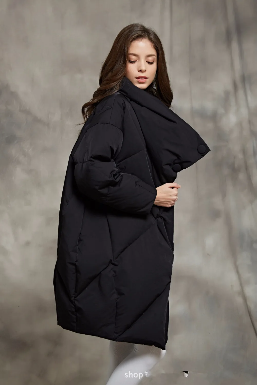 Goose fur coats Winter Luxurious warm 90% real goose down coat female high collar black green thicker warm down coats wq125