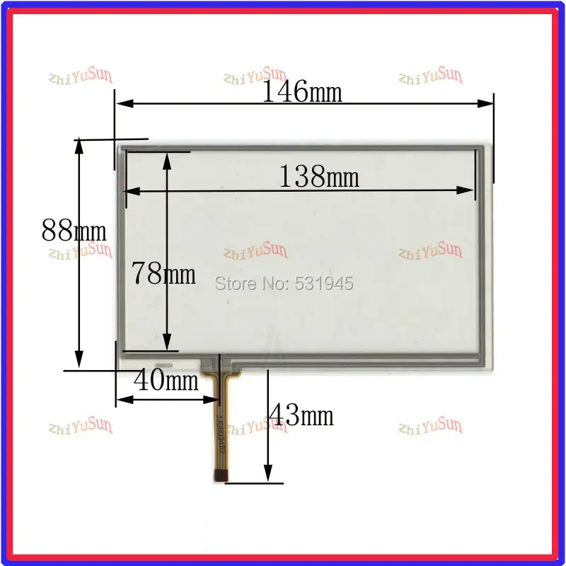 ZhiYuSun 146mm*88mm touchscreens on GPS car and  display and commercial use 146*88  4 inch 060034