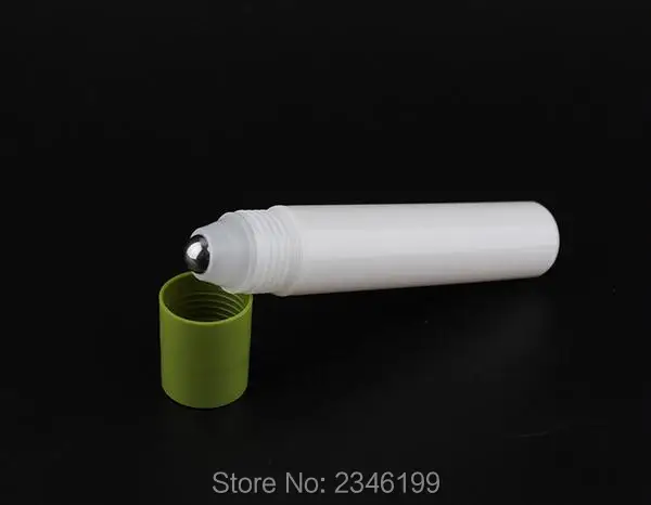 20ML 20G White Plastic Roll on Bottle with Glass Bead Metal Steel Bead,Eye cream bottle,Cosmetics Sample Packaging,30 Pieces/Lot