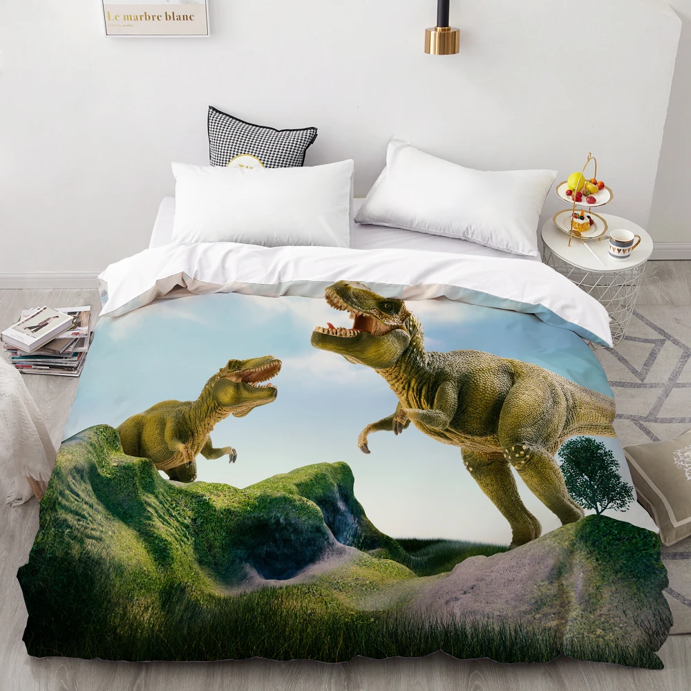 3D HD Digital Printing Custom Duvet Cover,Comforter/Quilt/Blanket case Single Bedding 140x200 Cartoon Dinosaurs Drop Shipping