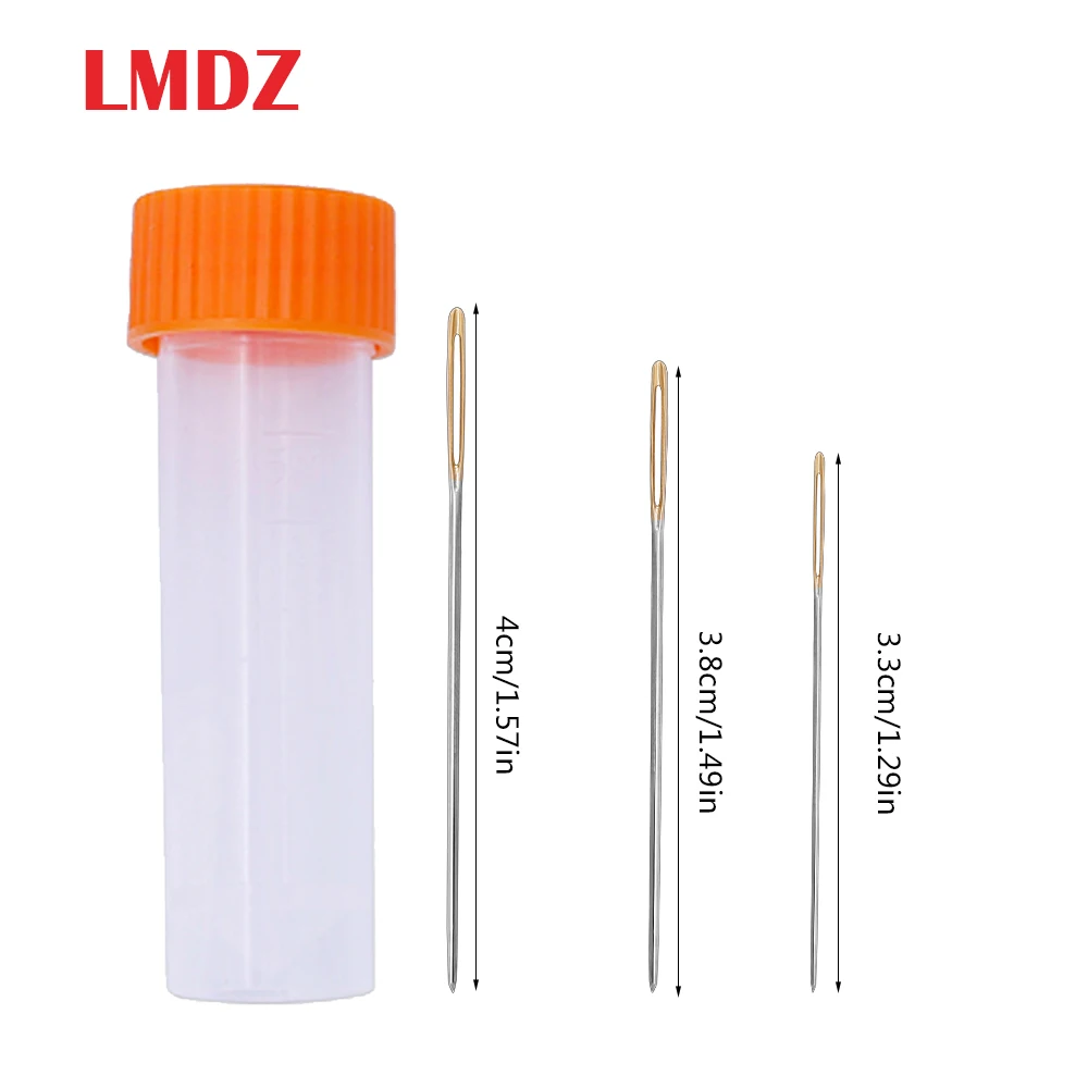 LMDZ 100/30 PCS Golden Tail Embroidery Fabric Cross Stitch Needles Size 22#24#26#Stitch Cloth Sewing Kit Tools  Sewing Needles