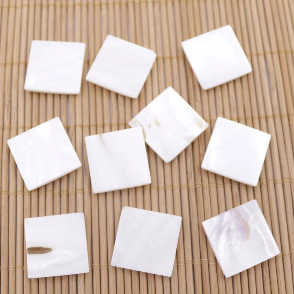 5 PCS 15mm 20mm Square Shell Curved Cabochon  Mosaic Tile DIY Mother of Pearl No Hole Loose Thickness 2mm Bathroom Kitchen Wall