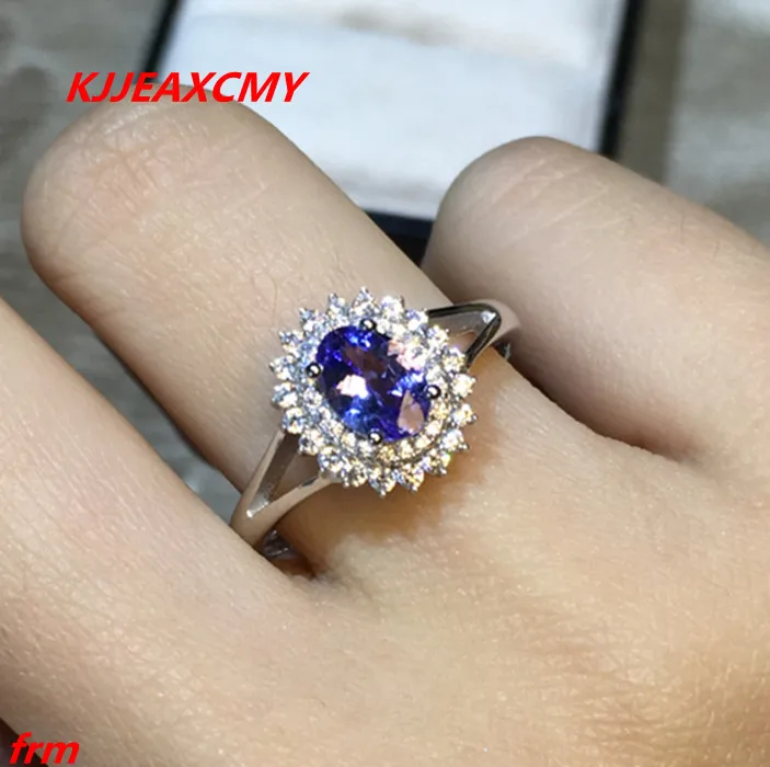 

KJJEAXCMY Fine jewelry 925 Sterling Silver with natural 4A color ring Tanzania shinv wholesale alive.