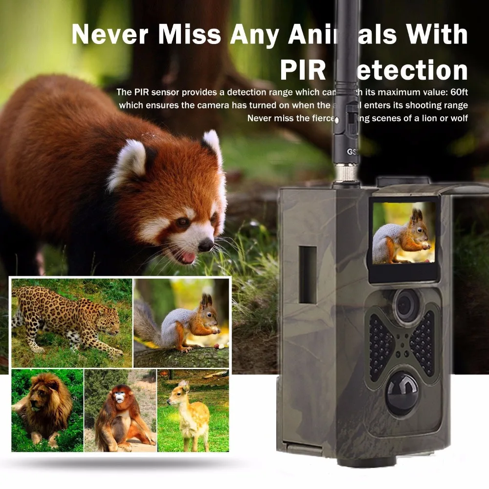 2G MMS Cellular Trail Hunting Camera Wildlife Video Photo Mobile Surveillance Cameras HC550M Cam Night Vision Wireless Tracking