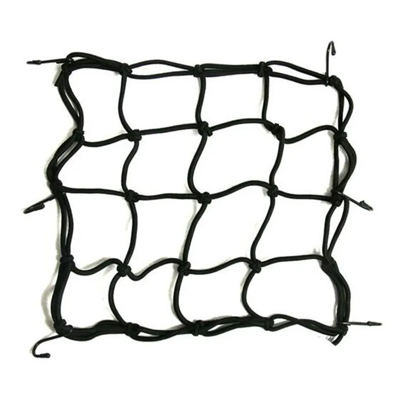 10 X Black 30cm x 30cm Motorcycle Bike Luggage Helmet Net Mesh Web Bungee Storage With  6 Hooks Hold