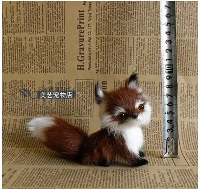 

new cute simulation brown fox toy handicraft lifelike fox baby doll gift about 13x5x11cm