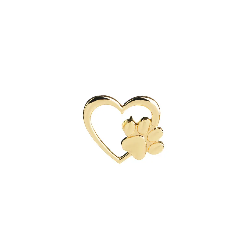 Fashion Korean Version Of The New Love Dog Claw Hollow Alloy Brooch Jewelry Accessories Factory Wholesale Pins For Women