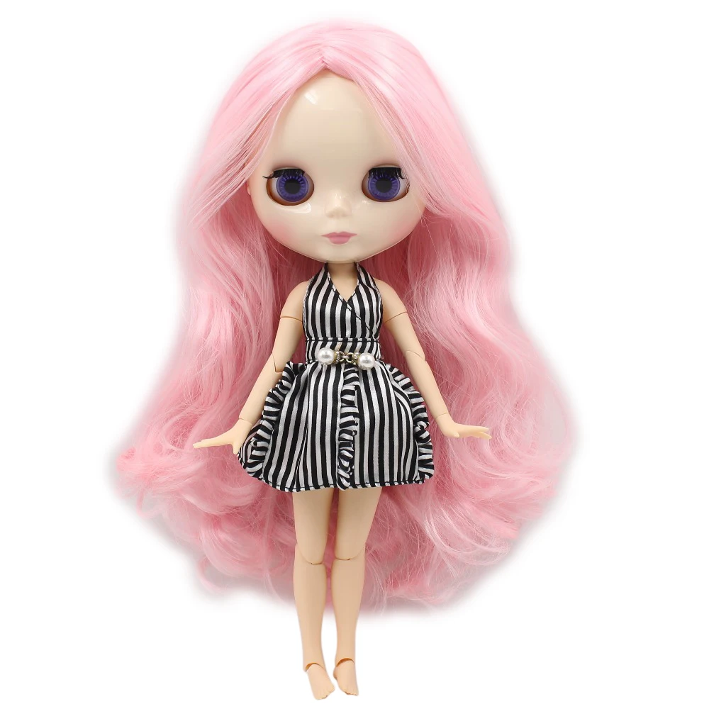 

ICY DBS Blyth doll joint body pink soft hair no bangs white skin with big breast 1/6 BJD 30cm girl gift No.1003/1215