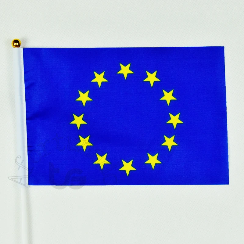European Union EU 14*21cm 10pieces flag banner Hand waving Flag for meet,Parade,party.Hanging,decoration