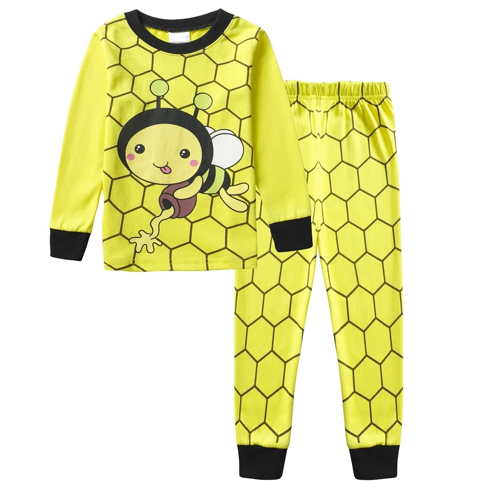 Ladybug Girl Clothes Suits Embroidery Cotton Baby Girls Pajamas Print Children Sleepwear Cartoon Pyjamas T-Shirt + Pant 2PCS Set