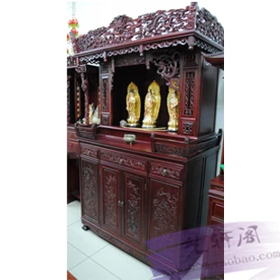 Artwin pear wood cabinet  door with three-dimensional shrine Buddha shrines of antique furniture and solid wood t