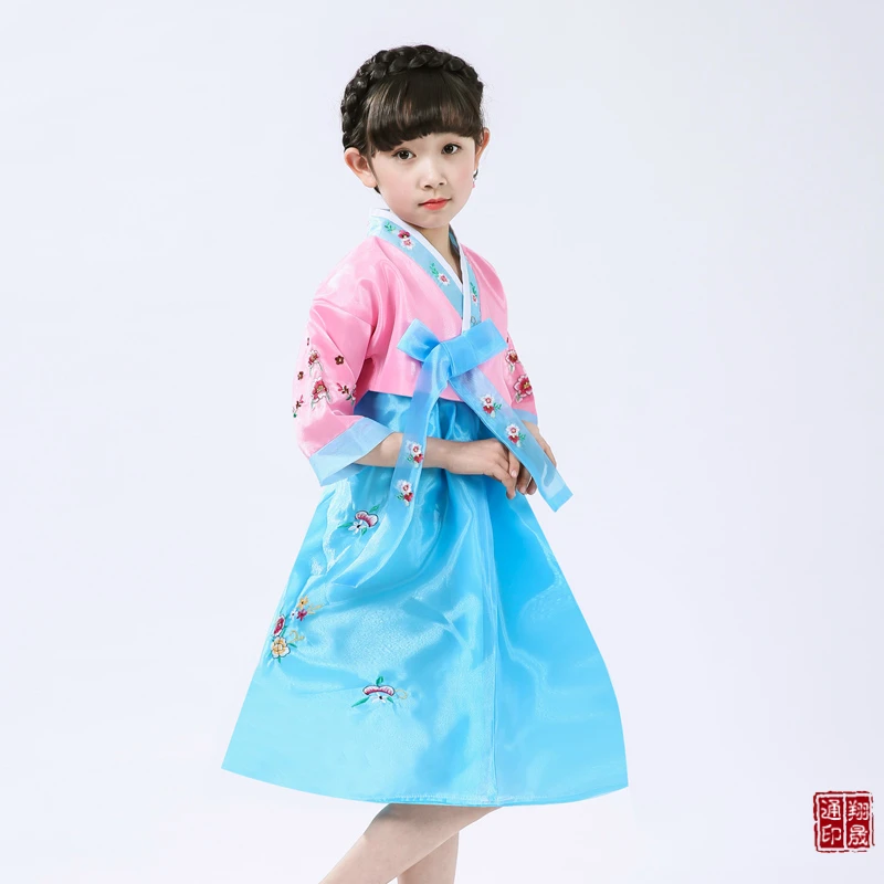 Nieuwe Kids Hanbok Jurk Meisje Koreaanse Traditionele Palace Kostuum Kind Koreaanse Etnische Kostuums Oosterse Nationale Stadium Kleding 89