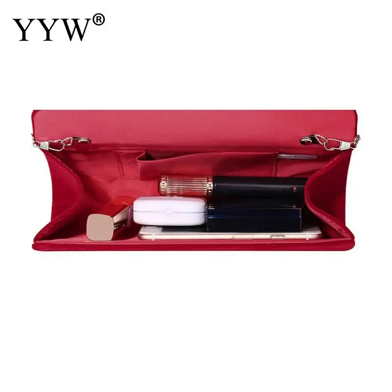 2024 Red Wedding Bags For Women Fashion Solid Color Evening Clutch And Purse Chain Shoulder Bag Cell Phone Pocket Bolso Mujer