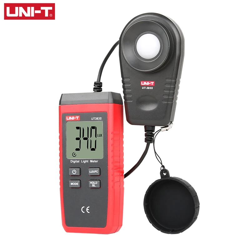 UNI-T UT383S Light Meter 200,000 LUX Digital Luxmeter Luminance Lux Fc Test Max Min Illuminometers Photometer