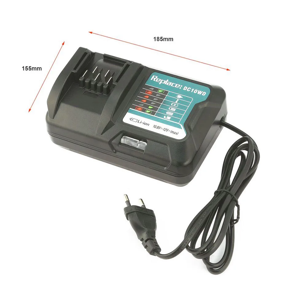 DC10WD Charger Pengganti untuk MAKITA Baterai 10.8V 12V BL1016 BL1040B BL1015B BL1020B BL10DC10SA CL107FDWY CL107DWM AC100-260V