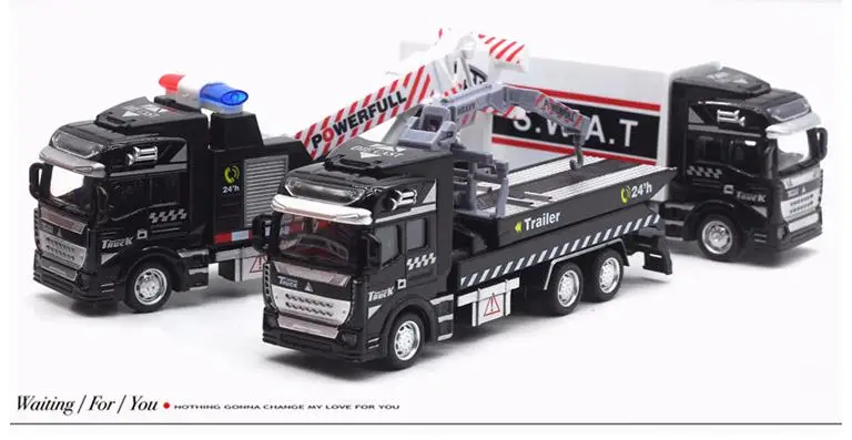 1:48 scale metal truck model,High simulation alloy truck model,Rescue truck crane truck transport vehicle,free shipping