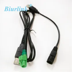 Biurlink Radio Headunit USB Wire USB Transfer Adapter For VW BMW CD Player 4-Pin Socket