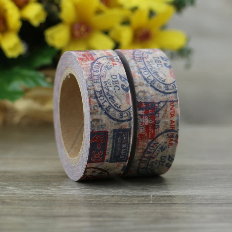 Cinta adhesiva Vintage Washi Tape, etiqueta adhesiva para álbum de recortes, papelería japonesa, 1 unidad