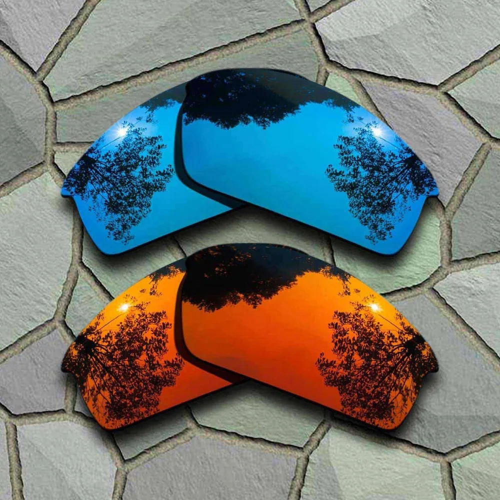 Sky Blue&Red Orange Sunglasses Polarized Replacement Lenses for Oakley Bottlecap