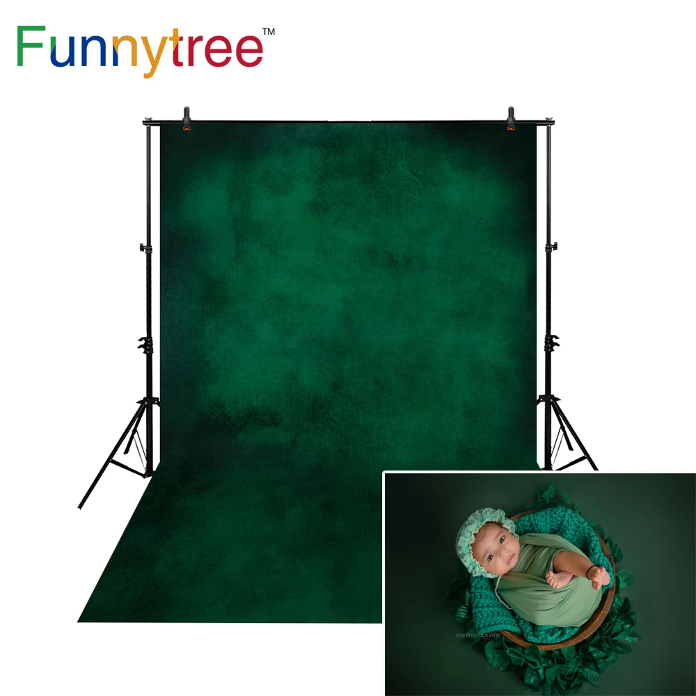 Funnytree thin vinyl cloth photography backdrops dark green old master solid color decoration background for photo studio MH-068