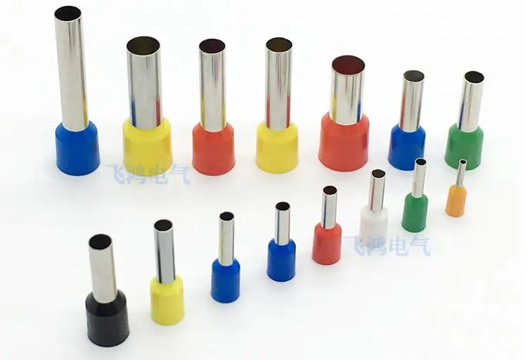 100pcs E10-12 E10-18 Tube insulating Insulated terminals 10.0MM2 Insulated Cord End Terminal Wire Ferrules
