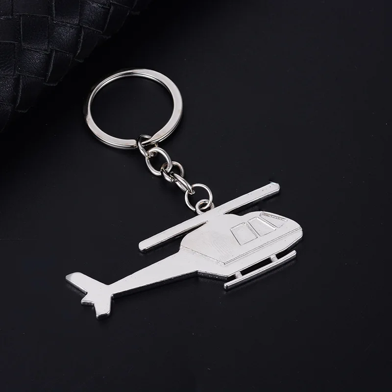 2024 Crystal aircraft Pendent airplane Model keychain Bomber Fighter Combat Helicopter airplane Car Key rings Men Jewelry