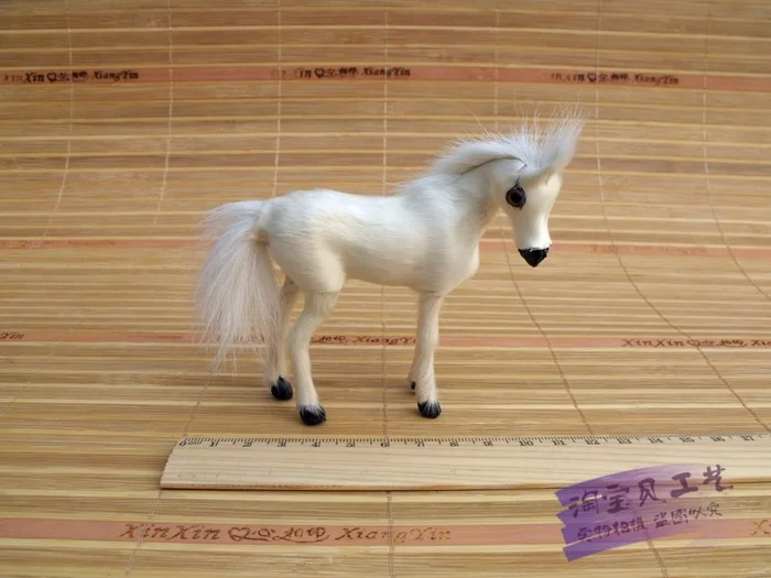 small cute simulation horse toy polyethylene&furs white horse model gift about 10x5x9cm 1972